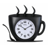 Rosberg R59998H Wall Clock in the Shape of a Glass, 34.4 cm, Silent Movement, Black