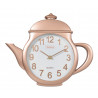 Rosberg R59998G Teapot-Shaped Wall Clock, 34.4 cm, Silent Movement, Rose Gold