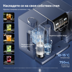 Modul suplimentar pentru apa carbogazoasa si apa rece Jimmy Matrix S9, Pentru M9 Pro, 0,75 l, Pana la 2 sticle 0,5 l, 10-15 °C, Gri