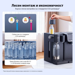Modul suplimentar pentru apa carbogazoasa si apa rece Jimmy Matrix S9, Pentru M9 Pro, 0,75 l, Pana la 2 sticle 0,5 l, 10-15 °C, Gri