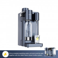 Modul suplimentar pentru apa carbogazoasa si apa rece Jimmy Matrix S9, Pentru M9 Pro, 0,75 l, Pana la 2 sticle 0,5 l, 10-15 °C, Gri