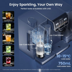 Modul suplimentar pentru apa carbogazoasa si apa rece Jimmy Matrix S9, Pentru M9 Pro, 0,75 l, Pana la 2 sticle 0,5 l, 10-15 °C, Gri