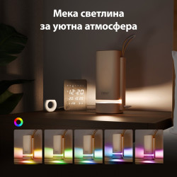 Видео проектор Yaber T1 Pro, True 1080P Full HD, 40-120", Wi-Fi, Bluetooth 5.4, 8W, 220 ISO Lumens, 180° Стойка, Авто фокус, Бежов