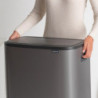 Кош за боклук Brabantia Bo Touch 1001271, 2x30 л, Плавно и безшумно отваряне, Голям отвор, Тъмносив