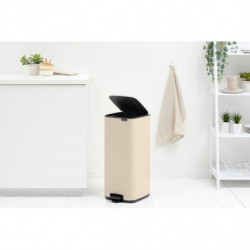 Κάδος απορριμμάτων Brabantia Bo Pedal 1010124, 30 λίτρα, Απαλό κλείσιμο, Αντιολισθητική βάση, Μπεζ