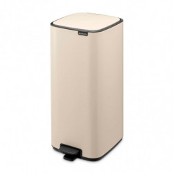 Brabantia Bo Pedal Trash Can 1010124, 30 L, Soft-Close, Non-Slip Base, Beige