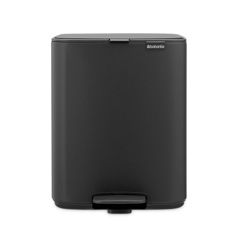 Κάδος απορριμμάτων Brabantia Bo Pedal 1010133, 12 λ, Απαλό κλείσιμο, Αντιολισθητική βάση, Ορυκτή επίστρωση, Σκούρο γκρι