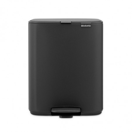 Brabantia Bo Pedal 1010133 szemetes, 12 l, könnyű zárás, csúszásgátló talp, ásványi bevonat, sötét szürke