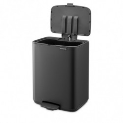 Brabantia Bo Pedal 1010133 szemetes, 12 l, könnyű zárás, csúszásgátló talp, ásványi bevonat, sötét szürke