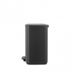 Кош за боклук Brabantia Bo Pedal 1010133, 12 л, Леко затваряне, Противоплъзгаща основа, Минерално покритие, Тъмносив