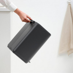 Cos de gunoi Brabantia Bo Pedal 1010133, 12 L, Inchidere usoara, Baza antiderapanta, Acoperire minerala, Gri inchis