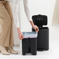 Кош за боклук Brabantia Bo Pedal 1010133, 12 л, Леко затваряне, Противоплъзгаща основа, Минерално покритие, Тъмносив