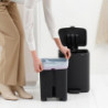 Cos de gunoi Brabantia Bo Pedal 1010133, 12 L, Inchidere usoara, Baza antiderapanta, Acoperire minerala, Gri inchis