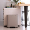 Кош за боклук Brabantia Bo Pedal 1010450, 2x30 л, Плавно затваряне, Противоплъзгаща основа, Светлосив
