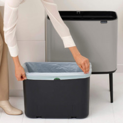 Cos de gunoi Brabantia Bo Touch 1010451, 36 L, Deschidere lina si silentioasa, Deschidere larga, Gri deschis