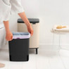 Brabantia Bo Small Hi Trash Can 1010462, 12 L, Smooth and Quiet Opening, Non-Slip Base, Beige