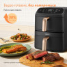 Cosori Turbo Tower Compact CAF-DC861 Hot Air Fryer, 2630W, 2x4.3 L, 40–230°C, 5 Programs, Ceramic Coating, Timer, Black/Rose Gold