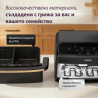 Cosori Dual Blaze TwinFry Compact CAF-TF801 forró levegős sütő, 2700 W, 8,6 l, 35–240 °C, 5 program, kerámia bevonat, szinkronizálás, fekete/rózsaszín arany
