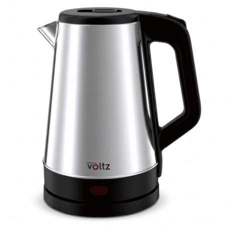Cana electrica Oliver Voltz OV51230AB, 1500 W, 1,8 l, Baza rotativa la 360°, Carcasa din otel inoxidabil, Inox/Negru
