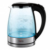 Cana electrica Oliver Voltz OV51230AD, 1500 W, 1,8 l, Sticla, Baza rotativa la 360°, Inox/Negru