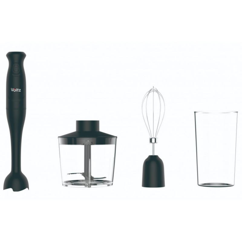 Oliver Voltz OV51112PC 3-in-1 Hand Blender with Chopper, 250W, 0.7 L, Blending and Whisking Attachments, Black