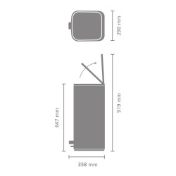 Κάδος απορριμμάτων Brabantia Bo Pedal 1010124, 30 λίτρα, Απαλό κλείσιμο, Αντιολισθητική βάση, Μπεζ