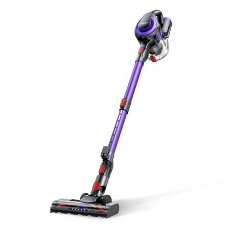 Aspirator vertical Yaber L10, 170 W, 0,6 l, 80 000 rpm, 35 min, 2 trepte de putere, Filtru HEPA, Iluminare LED a periei, Violet/Gri