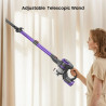 Aspirator vertical Yaber L10, 170 W, 0,6 l, 80 000 rpm, 35 min, 2 trepte de putere, Filtru HEPA, Iluminare LED a periei, Violet/Gri