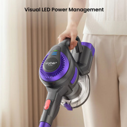 Yaber L10 Upright Vacuum Cleaner, 170W, 0.6 L, 80,000 rpm, 35 min, 2 speed settings, HEPA, LED brush light, Freestanding, Purple/Gray