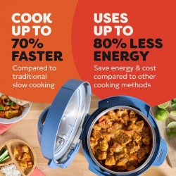 Instant Pot Classic Mini 140800701 multicooker, 800 W, 3,8 l, 7 program, „Favorite” gombok, LCD-kijelző, rozsdamentes acél, kék