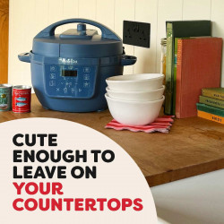 Μουλτικουκέρ Instant Pot Classic Mini 140800701, 800 W, 3,8 λίτρα, 7 προγράμματα, κουμπιά «Favorite», οθόνη LCD, ανοξείδωτο ατσάλι, μπλε