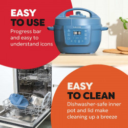Multicooker Instant Pot Classic Mini 140800701, 800 W, 3,8 l, 7 programe, Butoane „Favorite”, Ecran LCD, Otel inoxidabil, Albastru