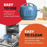 Multicooker Instant Pot Classic Mini 140800701, 800 W, 3,8 l, 7 programe, Butoane „Favorite”, Ecran LCD, Otel inoxidabil, Albastru