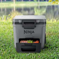 Ninja FrostVault FB230EUGY Cooler, 28 L, Passive, Holds 48 cans, Keeps ice for up to 5 days, Dry compartment, Wheels, Gray