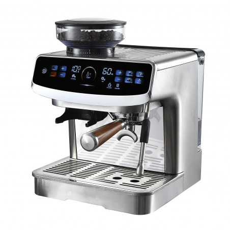 Finlux FEM-1935D Espresso Machine, 2450W, Italian ULKA 20-bar pump, 2.2 L, 250 g, Built-in grinder with 15 settings, Touchscreen, Stainless steel