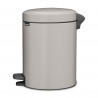 Cos de gunoi cu pedală Brabantia NewIcon 1010434, 5 L, Inchidere usoara, Baza antiderapanta, Gri deschis
