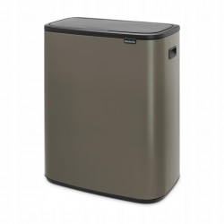 Кош за боклук Brabantia Bo Touch 1001271, 2x30 л, Плавно и безшумно отваряне, Голям отвор, Тъмносив