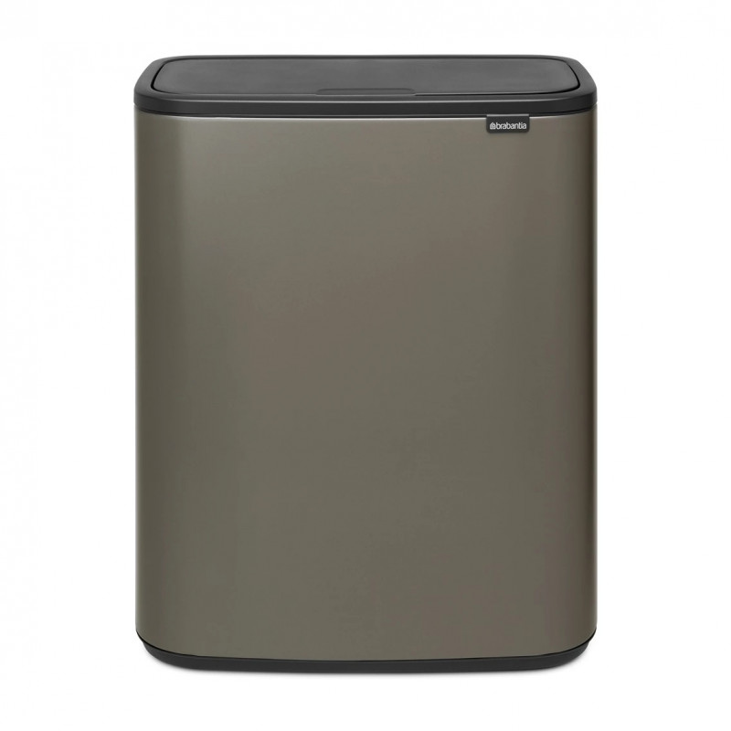 Κάδος απορριμμάτων Brabantia Bo Touch 1001271, 2x30 λίτρα, Ομαλό και αθόρυβο άνοιγμα, Μεγάλο άνοιγμα, Σκούρο γκρι