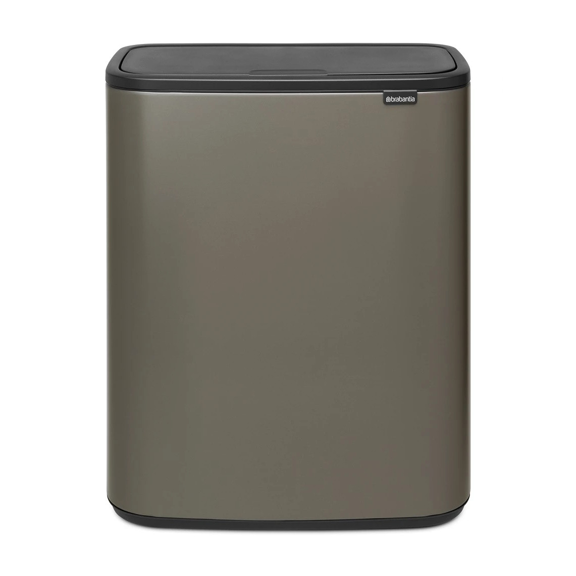 Кош за боклук Brabantia Bo Touch 1001271, 2x30 л, Плавно и безшумно отваряне, Голям отвор, Тъмносив