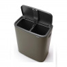 Кош за боклук Brabantia Bo Touch 1001271, 2x30 л, Плавно и безшумно отваряне, Голям отвор, Тъмносив