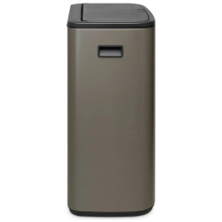 Cos de gunoi Brabantia Bo Touch 1001271, 2x30 L, Deschidere lina si silentioasa, Deschidere larga, Gri inchis