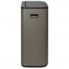 Cos de gunoi Brabantia Bo Touch 1001271, 2x30 L, Deschidere lina si silentioasa, Deschidere larga, Gri inchis