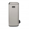 Кош за боклук Brabantia Bo Pedal 1010450, 2x30 л, Плавно затваряне, Противоплъзгаща основа, Светлосив