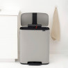 Кош за боклук Brabantia Bo Pedal 1010450, 2x30 л, Плавно затваряне, Противоплъзгаща основа, Светлосив