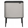 Brabantia Bo Touch 1010451 Trash Can, 36 L, Smooth and Silent Opening, Large Opening, Light Gray