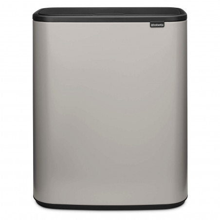Κάδος απορριμμάτων Brabantia Bo Touch 1010455, 60 λίτρα, Ομαλό και αθόρυβο άνοιγμα, Μεγάλο άνοιγμα, Ανοιχτό γκρι