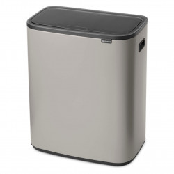 Кош за боклук Brabantia Bo Touch 1010455, 60 л, Плавно и безшумно отваряне, Голям отвор, Светлосив