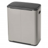 Brabantia Bo Touch 1010455 Trash Can, 60 L, Smooth and Silent Opening, Large Opening, Light Gray