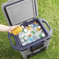 Ninja FrostVault FB131EUGY Cooler, 28 L, Passive, Holds 48 cans, Keeps ice for up to 5 days, Dry Compartment, Gray