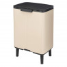 Brabantia Bo Small Hi Trash Can 1010462, 12 L, Smooth and Quiet Opening, Non-Slip Base, Beige